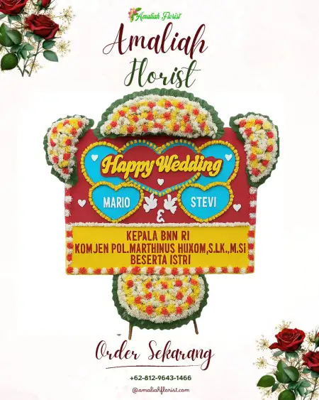 Papan Bunga Pernikahan Lau